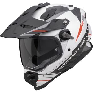 SCORPION ADF-9000 Air Feat Matt, Dual Sport motorcycle helmet, White-Black-Red