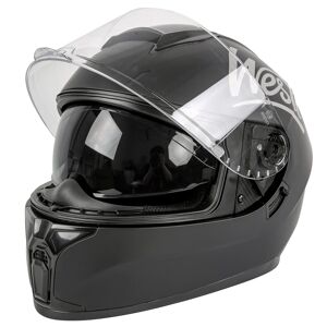 Westt Integralhelm Fullface Helm Motorradhelm Mit Doppelvisier Sonnenblende - Sehr Gut Matt Schwarz XL (59-60 cm)