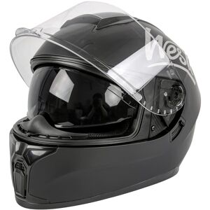 Westt Integralhelm Fullface Helm Motorradhelm Mit Doppelvisier Sonnenblende - Akzeptabel Matt Schwarz L (57-58 cm)