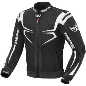 Berik Radic Motorrad Leder- / Textiljacke - Schwarz Weiss - 50 - unisex