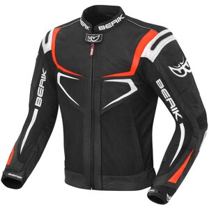 Berik Radic Motorrad Leder- / Textiljacke - Schwarz Weiss Rot - 50 - unisex