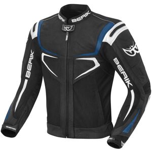 Berik Radic Motorrad Leder- / Textiljacke - Schwarz Weiss Blau - 50 - unisex