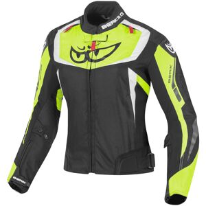 Berik Bad Eye wasserdichte Damen Motorrad Textiljacke - Schwarz Gelb - 40 - female