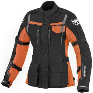 Berik Torino wasserdichte Damen Motorrad Textiljacke - Schwarz Orange - 40 - female