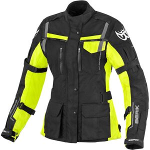 Berik Torino wasserdichte Damen Motorrad Textiljacke - Schwarz Gelb - 40 - female