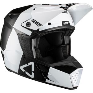 Leatt Moto 3.5 V21.3 Junior Motocross Helm - Schwarz Weiss - M - unisex