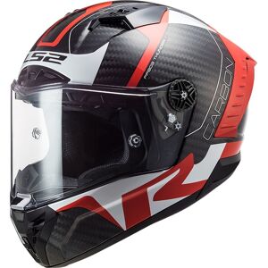 LS2 FF805 Thunder Racing1 Carbon Helm - Weiss Rot - S - unisex
