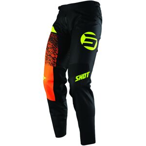 Shot Devo Roll Kinder Motocross Hose - Schwarz Orange - 11 - 12 12- 14 12/14 12 Jahre 13 Jahre - unisex