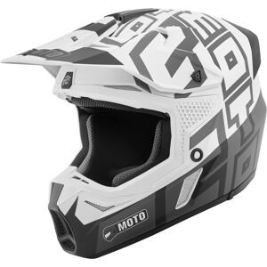 FC-Moto Merkur Flex Motocross Helm - Schwarz Grau Weiss - M - unisex