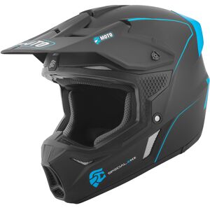 FC-Moto Merkur Straight Motocross Helm - Schwarz Blau - L - unisex