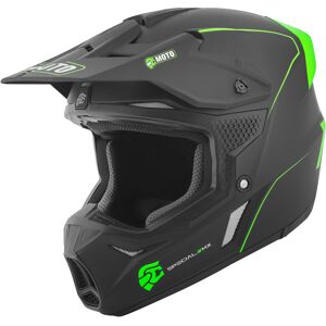 FC-Moto Merkur Straight Motocross Helm - Schwarz Grün - L - unisex