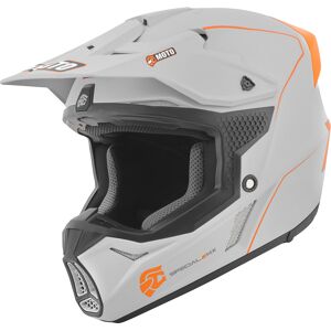 FC-Moto Merkur Straight Motocross Helm - Grau Orange - M - unisex