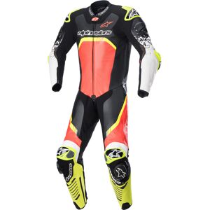 Alpinestars GP Tech 4 Motorrad 1-Teiler Motorrad Lederkombi - Schwarz Rot Gelb - 54 - unisex