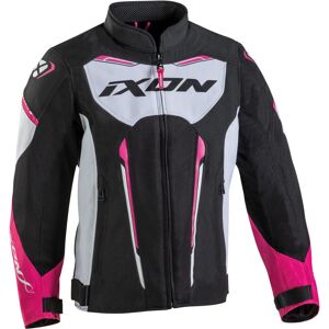 Ixon Striker Air L Kinder Motorrad Textiljacke - Schwarz Weiss Pink - 12 Jahre - unisex