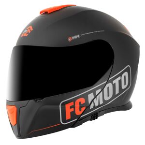 FC-Moto Novo Straight Klapphelm - Schwarz Orange - M - unisex