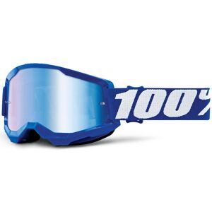 100% Strata 2 Chrome Motocross Brille - Weiss Blau - Einheitsgröße - unisex
