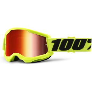 100% Strata 2 Chrome Motocross Brille - Schwarz Gelb - Einheitsgröße - unisex