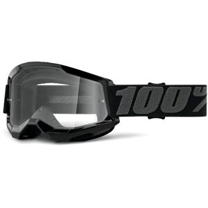 100% Strata 2 Clear Motocross Brille - Schwarz - Einheitsgröße - unisex