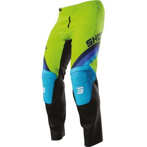 Shot Draw Tracer Kinder Motocross Hose - Grün Blau - 11 - 12 12- 14 12/14 12 Jahre 13 Jahre - unisex