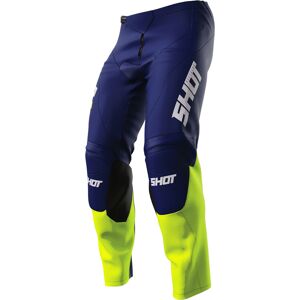 Shot Draw Reflex Kinder Motocross Hose - Blau Gelb - 11 - 12 12- 14 12/14 12 Jahre 13 Jahre - unisex