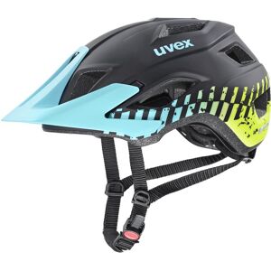 uvex Access Fahrradhelm (57-62 cm, 09 black/aqua/lime matt)