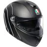 AGV Sportmodular PLK Refractive Carbon Klapphelm - Schwarz Silber - 3XL - unisex