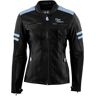 Rusty Stitches Joyce Damen Motorrad Lederjacke - Schwarz Blau - 44 - female