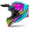 Airoh Wraaap Diamond Motocross Helm - Pink Blau Gelb - 2XL - unisex