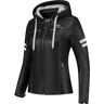 Rusty Stitches Joyce Hooded V2 Damen Motorrad Lederjacke - Schwarz Weiss - 38 - female