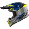 Airoh Aviator 3 Push, Motocrosshelm Grau/Blau/Neon-Gelb/Schwarz XS male