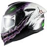 Nexx Y.100R Night Rider, Integralhelm Weiß/Schwarz/Lila/Grün M male