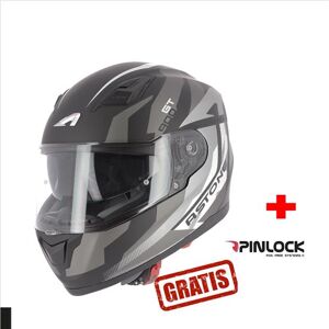 ASTONE Gt900 Alpha Mate Gris Con Gafas Pinlock Gratis