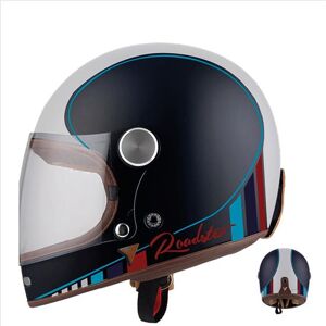 BYCITY Roadster Ii Dark Blue Fibra Casco Cafe Racer