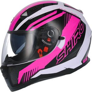 SHIRO Casco moto integral  sh881 negro/rosa/blanco l