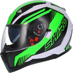 SHIRO Casco moto integral  sh881 negro/verde/blanco s