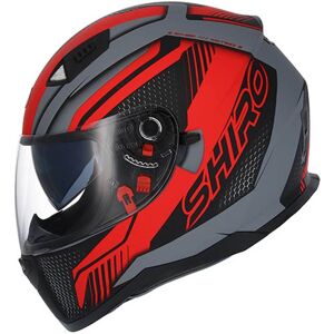 SHIRO Casco de moto integral  sh881 negro y rojo m