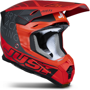 Just1 Casco de Cross  J22 F Dynamo Rojo-Negro