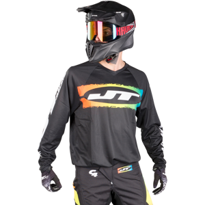 JT Racing Camiseta de Cross  C4-Rasta BLKMUL