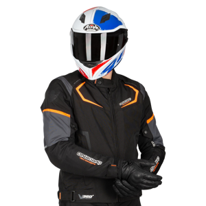 ON BOARD Chaqueta de Moto  Dynamic Corta Negro-Gris-Naranja Fluo