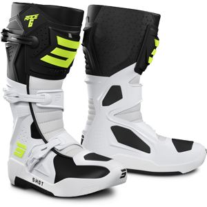 Shot Race Gear Botas de Cross Shot Race 6 Negro-Blanco-Amarillo