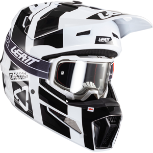 Leatt Casco de Cross con Gafas  Kit Moto 3.5 V24 Negro-Blanco