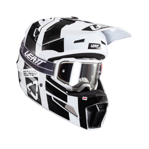 Leatt Casco de Cross con Gafas  Kit Moto 3.5 V24 Negro-Blanco