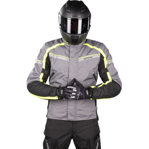 Bering de Moto Chaqueta de Moto Greenwich Gris-Negro-Fluo