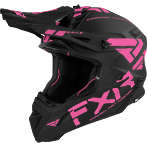 FXR Casco de Cross  Helium Race Div Fidlock Negro-Rosa Eléctrico