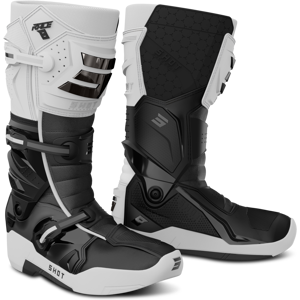 Shot Race Gear Botas de Cross Shot Race 8 Blanco-Negro-Gris Cromado