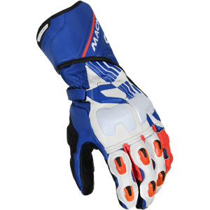 Macna Guantes de Moto  Power Track Blanco-Azul