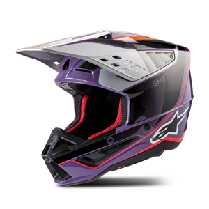 Alpinestars Casco de Cross  SM5 Sail Violeta-Negro-Plateado