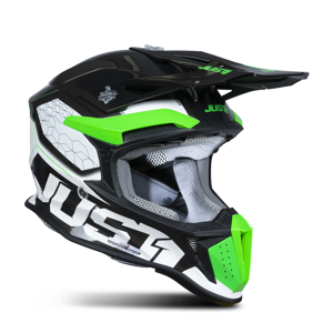 Just1 Casco de Cross  J18 F Hexa Verde Fluo-Blanco-Titanio