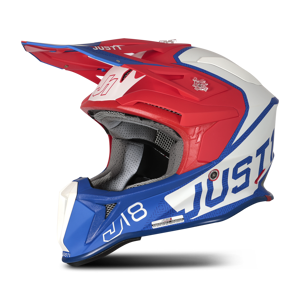 Just1 Casco de Cross  J18 Mips® Vertigo Azul-Blanco-Rojo