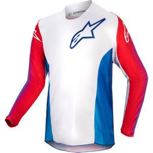 Alpinestars Camiseta de Cross Niño  Racer Pneuma Azul-Rojo Marte-Blanco